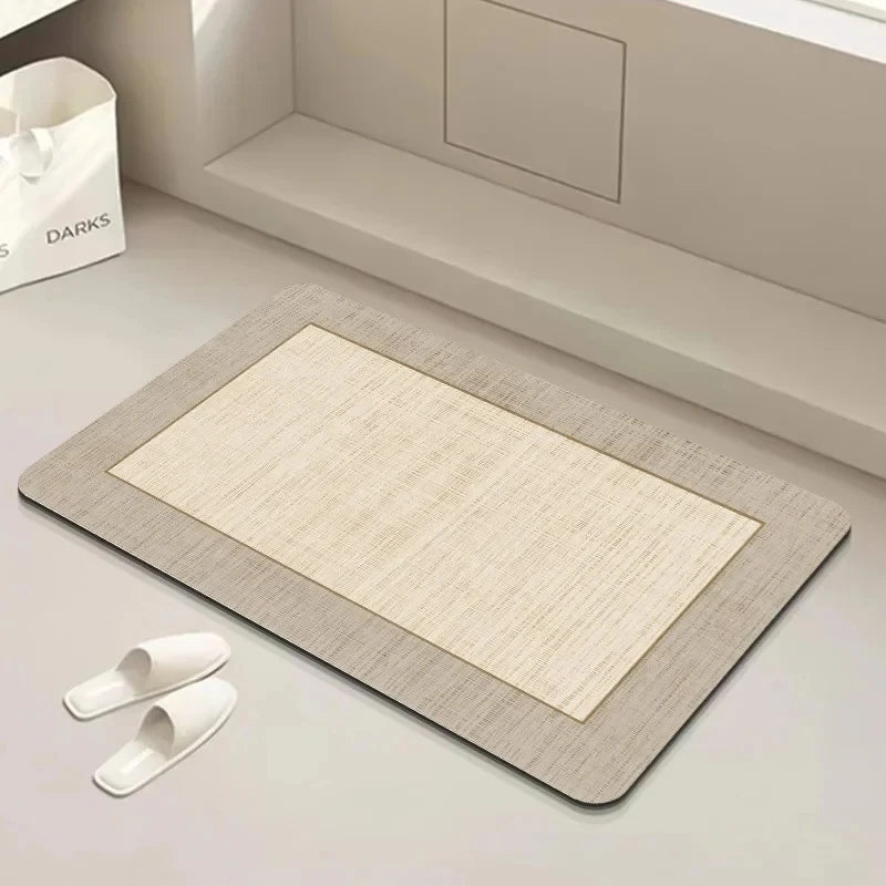 Non-Slip Bath Mat Diatomite Mat with Rubber Padding Soft Super Absorbent Bathroom Rug Foot Mat for Hallway Shower Toilet Mats
