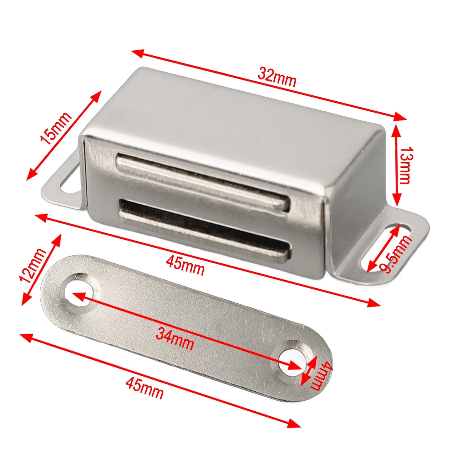 Magnetic Door Catch Strong Heavy Duty Cupboard Magnets Kitchen Cabinet Catches Magnet Latches Stainless Steel For Door Cupboard