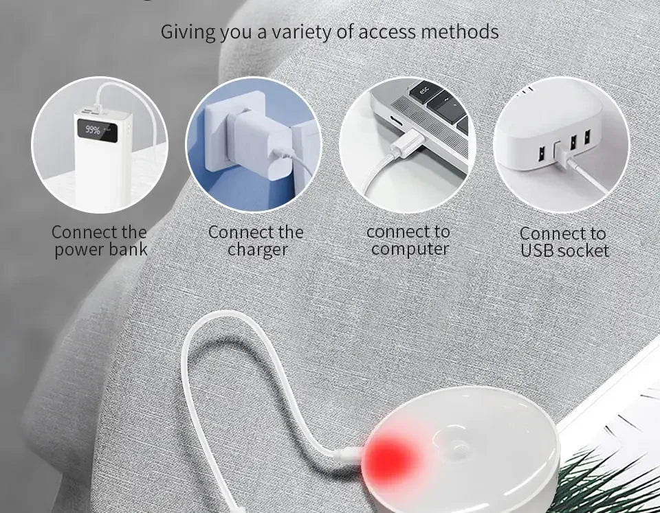 1/3PCS LED Motion Sensor Light Night Light USB Rechargeable Night Lamp for Kitchen Cabinet Wardrobe Lamp Staircase Closet Light