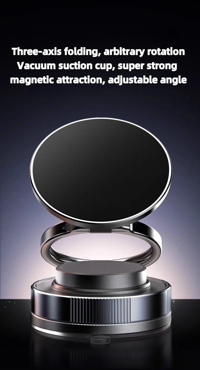 Car Mount Vacuum Magnetic Phone Holder 360° Adjustable Foldable Strong Suction Stand for GPS Phone Auto Dashboard Phone Support
