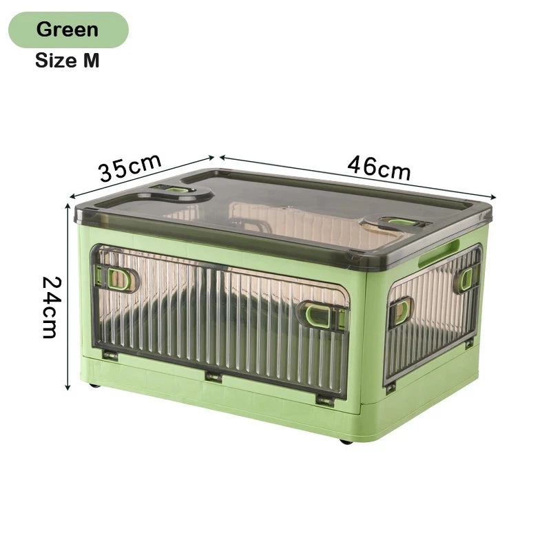Foldable Storage Box Closet Organizer with Wheels Outdoor Stackable Sundries Organizer Clothes Quilts Toys Books Storage Box