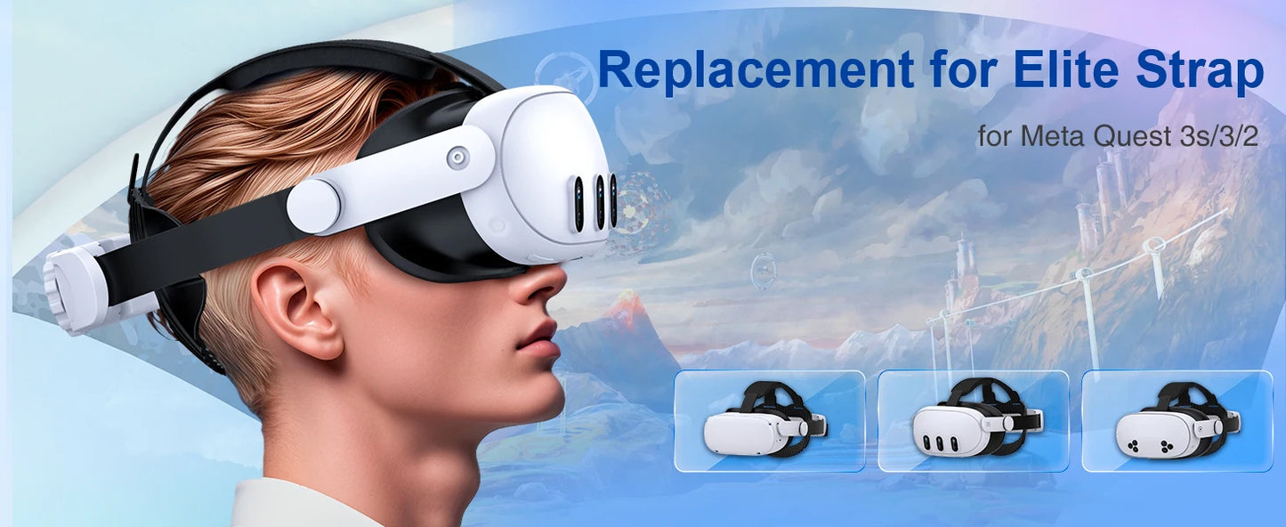 BEBONCOOL Adjustable Head Strap for Meta Quest 3S/Quest 3/Quest 2 Headstrap for VR Headset Accessories Enhanced Support