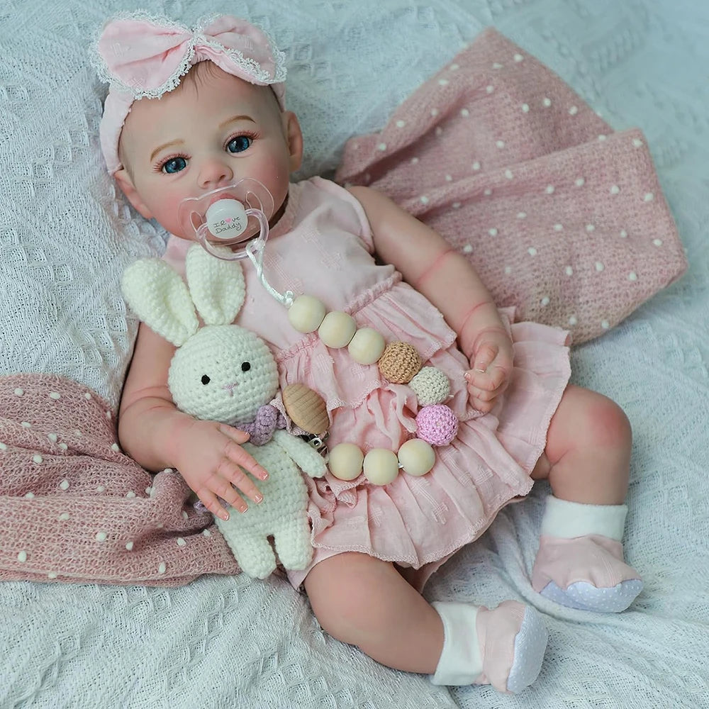 Baby Dolls Like Real Bebe Reborn Silicone Vinyl Full Body 45cm Realistic Newborn Girl Painted Babies Lifelike Doll Toy Gifts