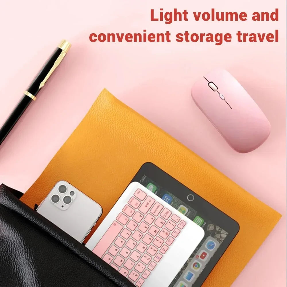 Mini Wireless Bluetooth Mouse 10inch BT Spanish Keyboard For iPad 8 10th 9th generation Phone Tablet Portable For Huawei Android