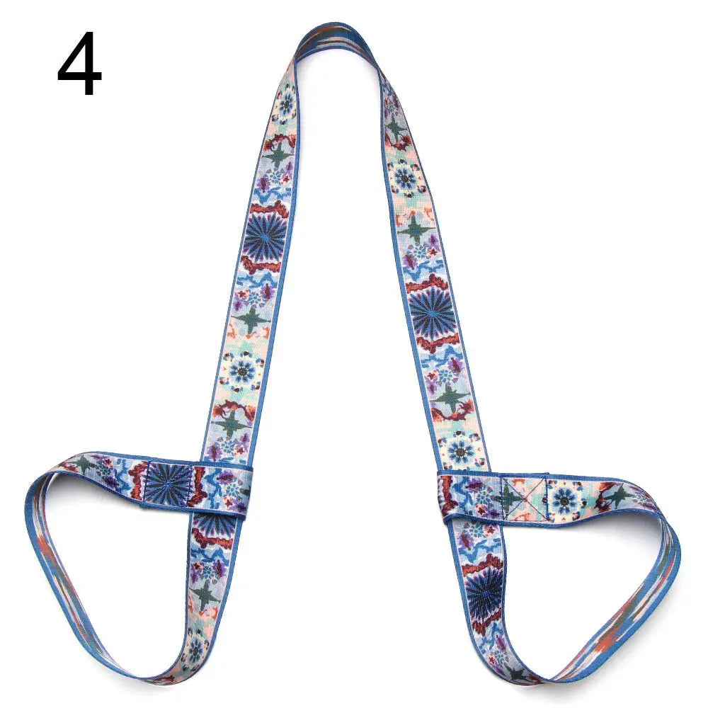 Nylon Colorful Straps Yoga Mat Strap Belt Adjustable Sports Sling Shoulder Carry Strap Belt Exercise Stretch Elastic Yoga Belt