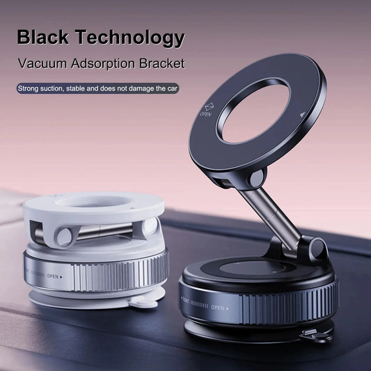 Magnetic Car Phone Holder 360° Rotation Folding With Vacuum Suction Cup For iPhone 12-16 Series Car/Gym/Driving Phone Holder New