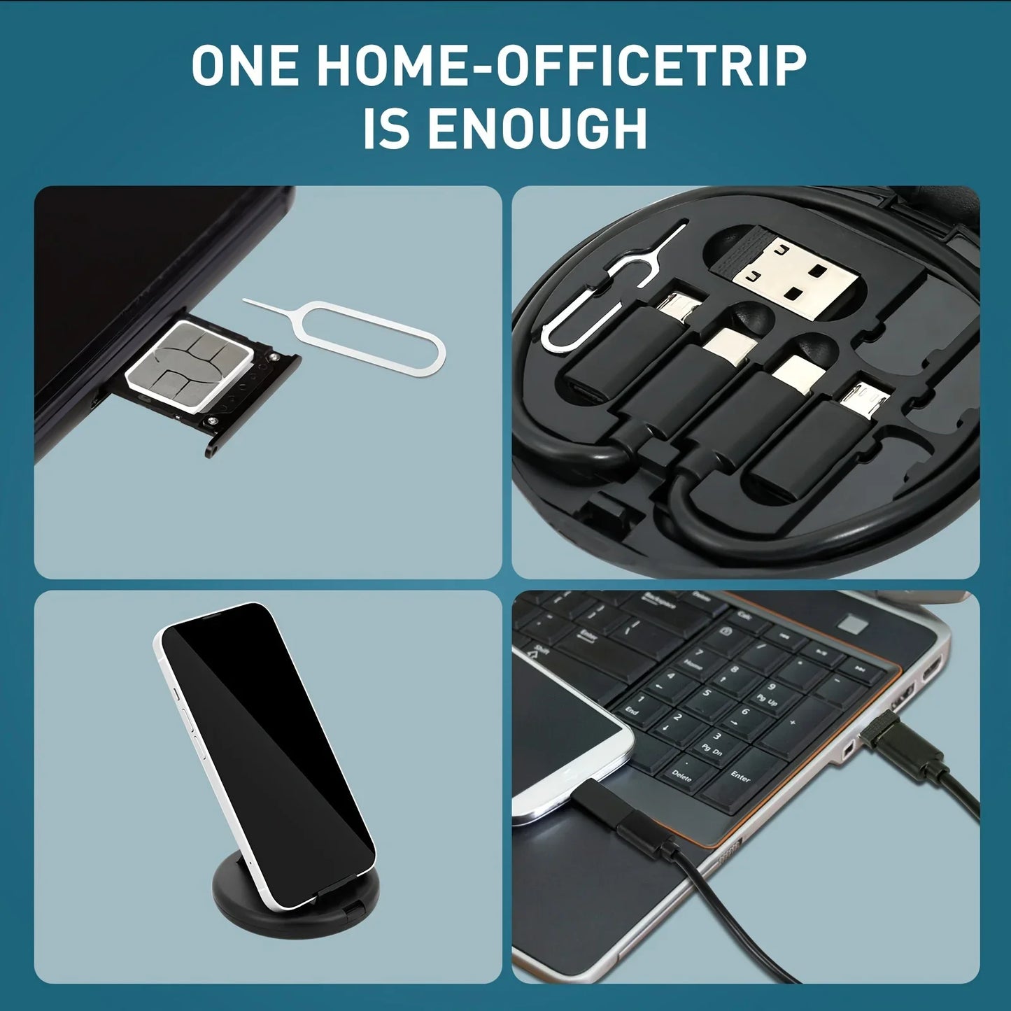 مجموعة كابلات محول شحن متعددة USB من النوع C إلى النوع C بقدرة 60 واط، مجموعة تحويل USB C إلى إضاءة، USB A والنوع C إلى Micro/النوع C/إضاءة