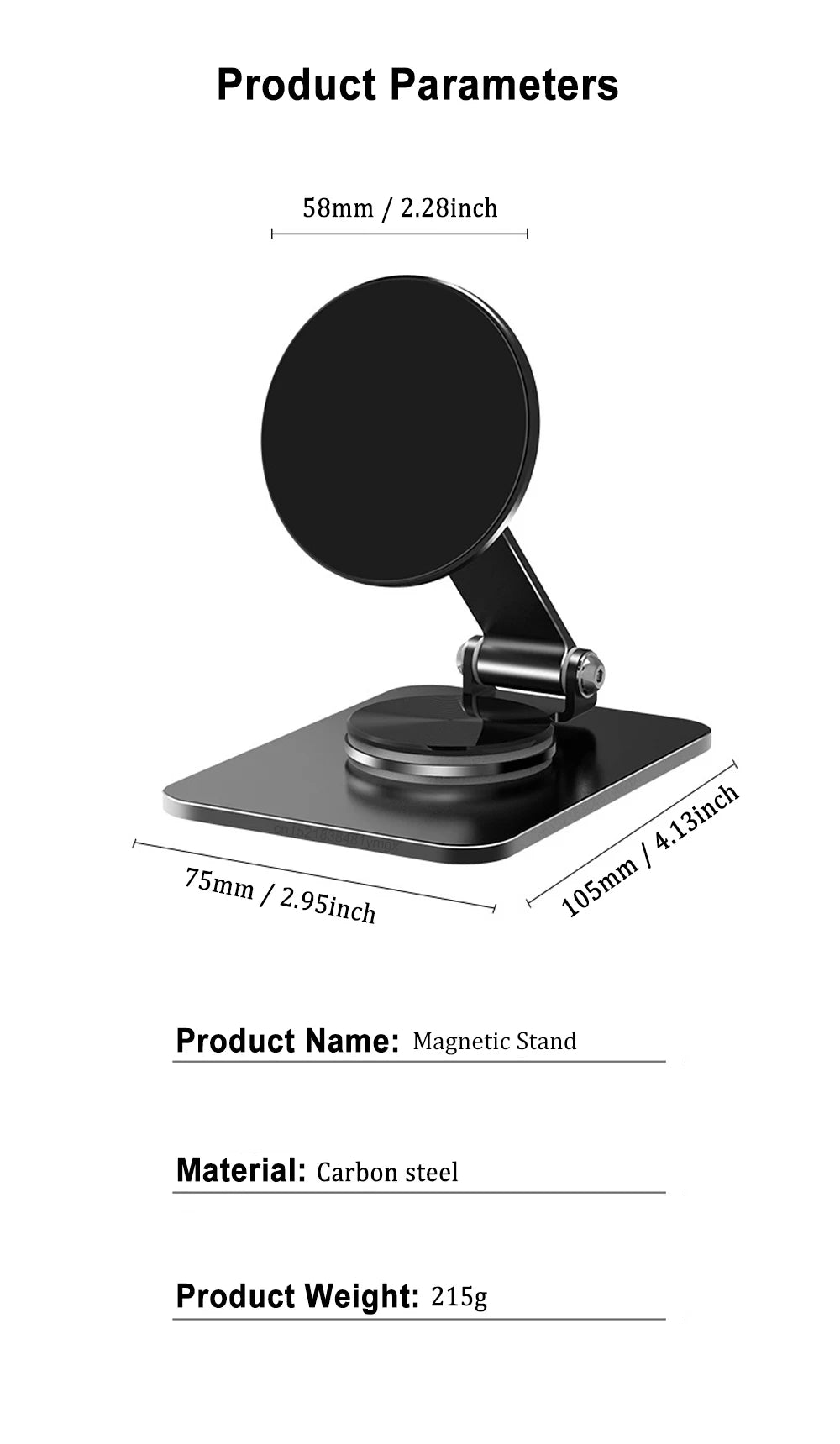 Phone Holder Desktop Magnetic Phone Stand 360° Rotation Foldable Desktop Cell Phone Stand For iPhone 15 14 13 12 Pro Max