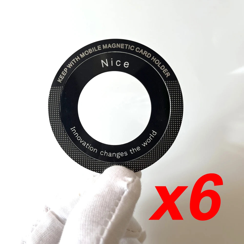 6Pcs for Magsafe Magnetic Metal Ring for Phone Universal Metal Sticker Support Wireless Charger Plate Sheet Magnet Car Holder