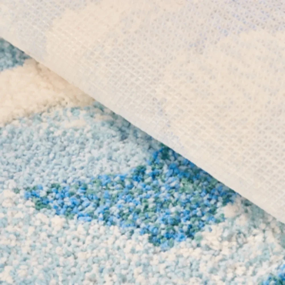 Aesthetic Wave Rug Creative Tufting Antislip Bathroom Carpet Ocean Sea Tufted Carpet House Decoration Livingroom Mat Bedside Rug