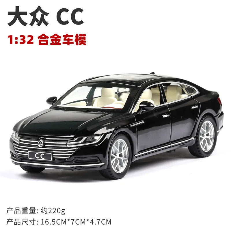 1:32 Volkswagen CC Alloy Toy Car Metal Die-casting Model Sound And Light Pull Back Toy Car Kids Gift Toys For Boys