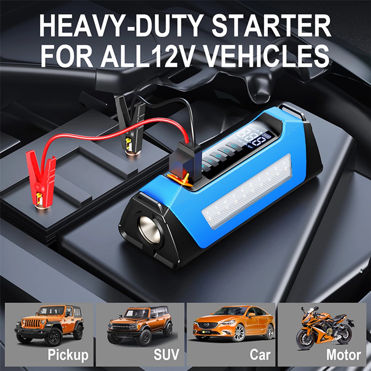 PSOOO 6000A Car Jump Starter 12V Car Battery Starter 100000mAh Portable Power Bank Booster Auto Starting Device Emergency Start