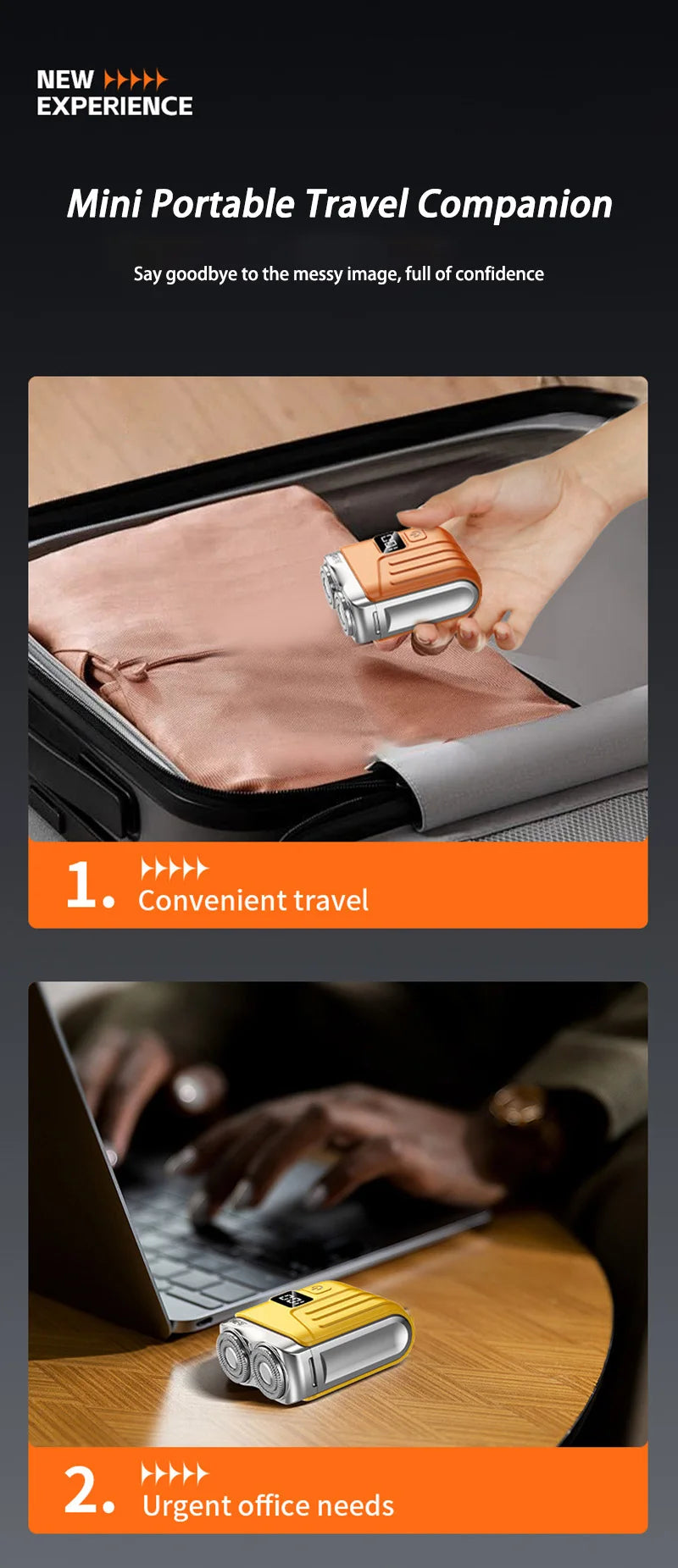 Xiaomi Electric Smart Shaver Mini Dual Blade Digital Display Rechargeable Shaver Household Car Shaver Powerful Men's Gift Shaver