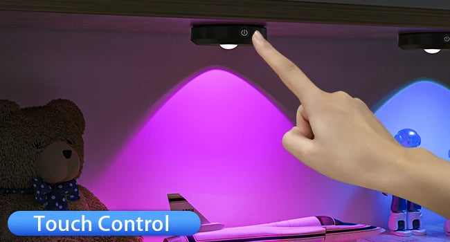WILLED Night Light 3pcs with Remote 1200mAh Rechargeable Puck light with Timer Stick on Picture Lights for Wall Closet Cabinet