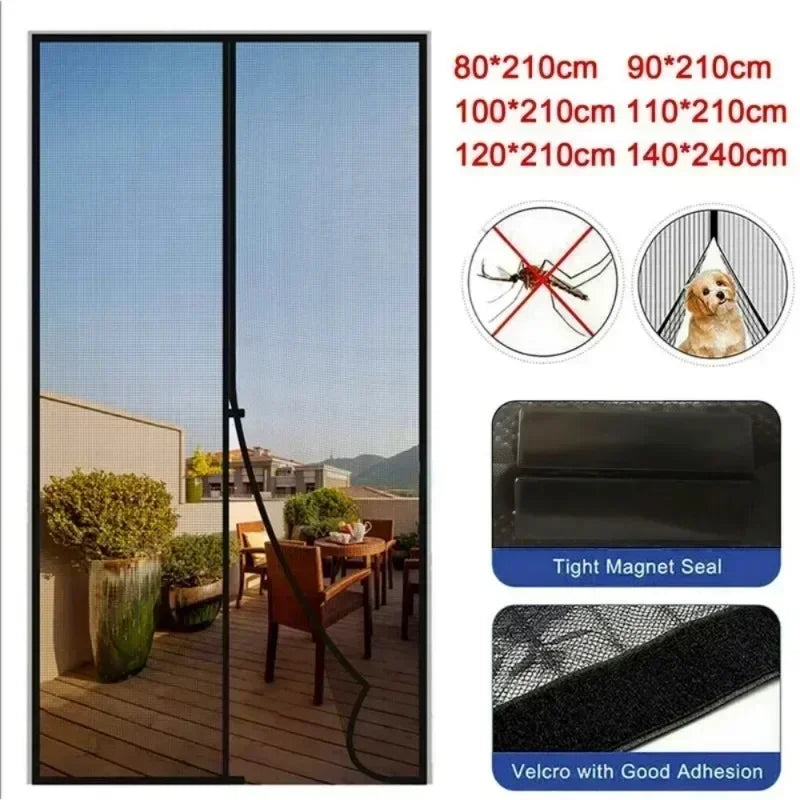 Anti Mosquito Magnetic Door Screen Invisible Mesh Curtain No Punching Auto Closing Insect Fly Bug Protector for Bedroom Entry