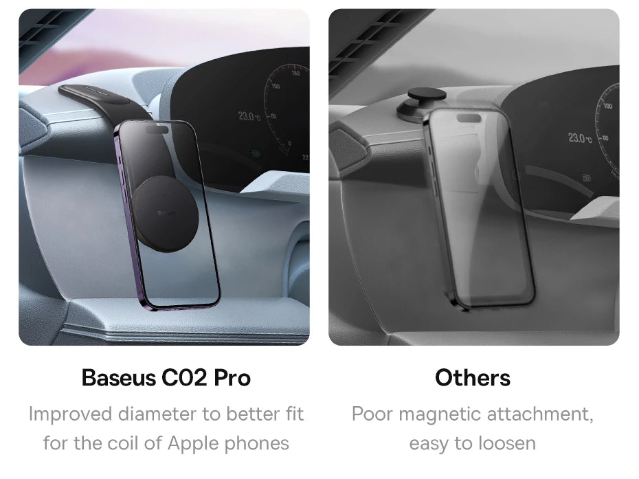 Baseus Magnetic Car Phone Holder 15W Wireless Charger Bendable Car Phone Mount for iPhone 12-17 Stand Dashboard Center Console