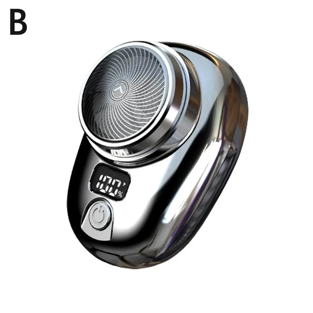 Mini Electric Razor Shaver for Men Vehicle Mounted Shave with Digital Display Cordless Travel Pocket Shaver Face Beard Trimmer