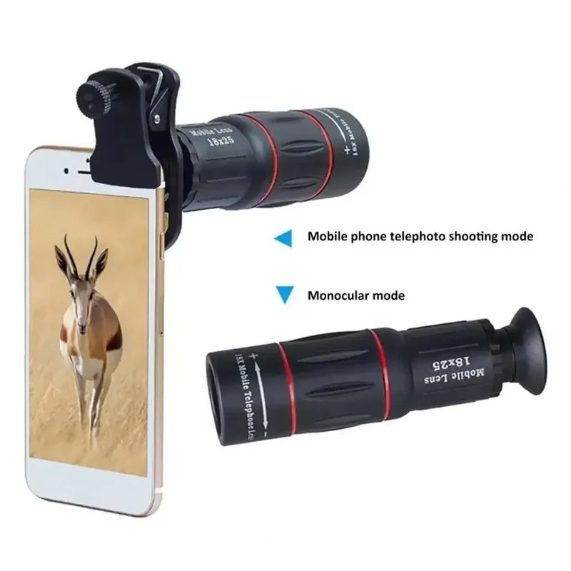 Universal 18x Magnification Mobile Phone Telephoto Lens External Zoom Clip-On Camera Lens for Concerts