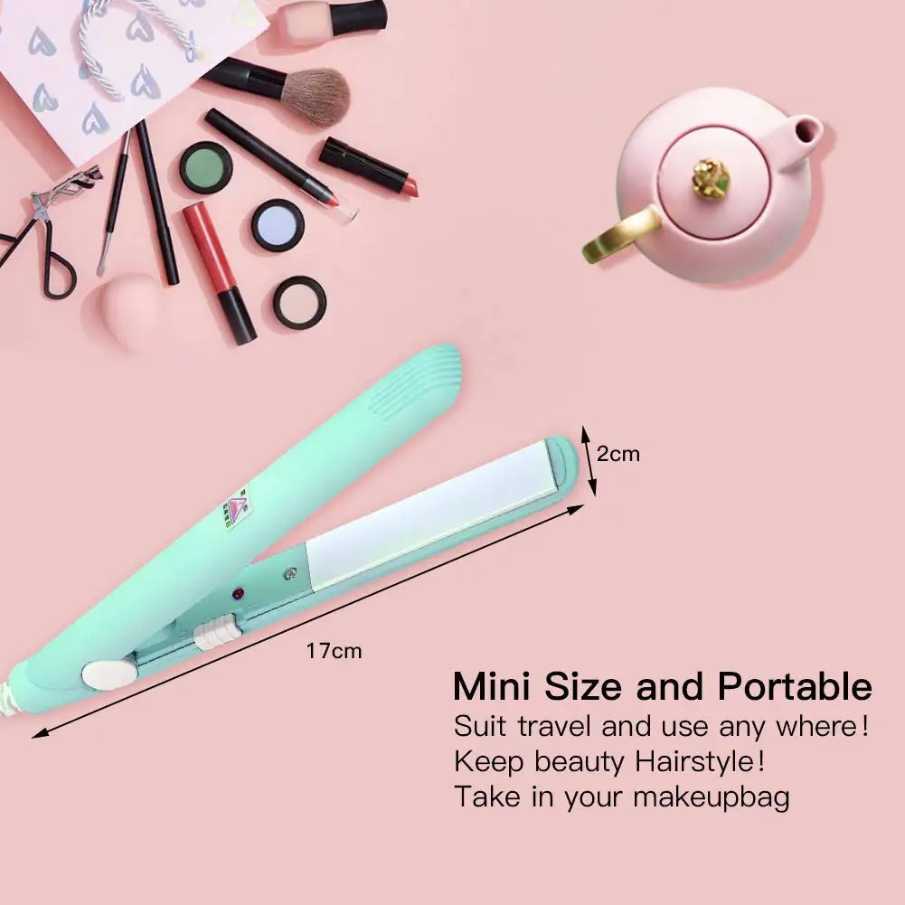 New Mini Hair Straightener Flat Iron Ceramic Curling Iron Short Hair Portable Dual-Use Curler Hair Styling Care For Traveling