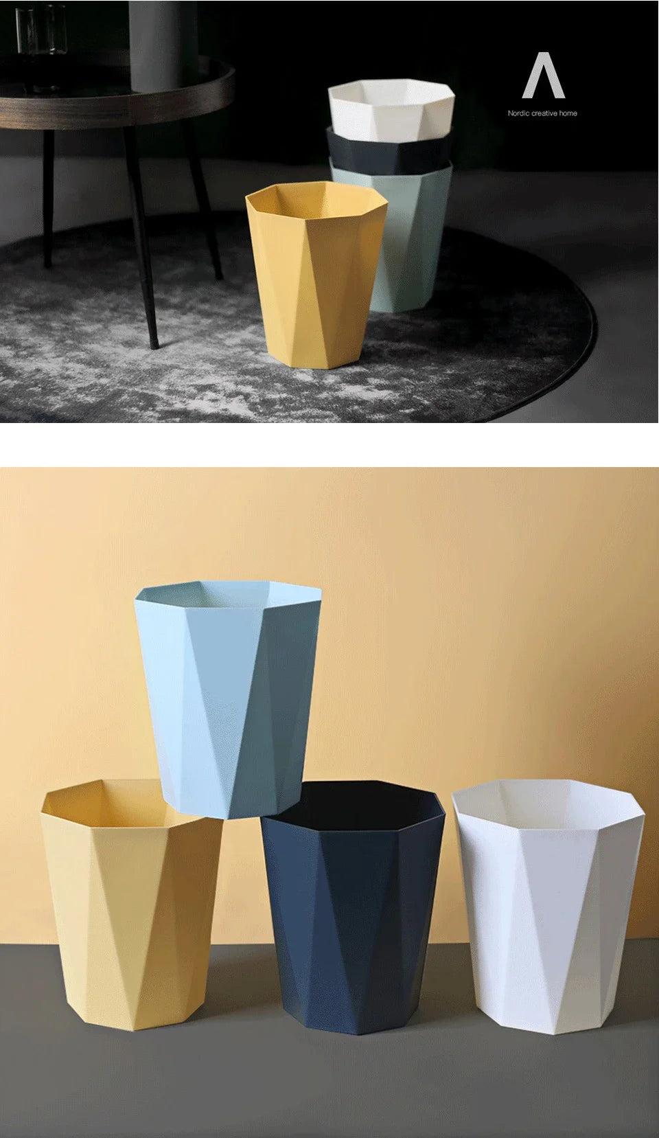 Household Trash Can Open Trash Basket Large-capacity Plastic Basket Toilet Paper Basket for Bathroom Bedroom Kitchen Office