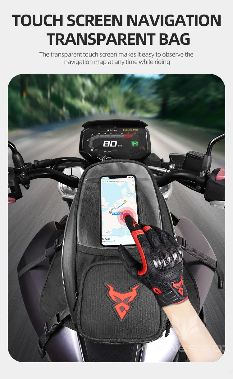 Waterproof Magnetic Motorcycle oil Fuel Tank Bag Navigation Universal Motorbike Riding Cycling Tool Backpack Portable