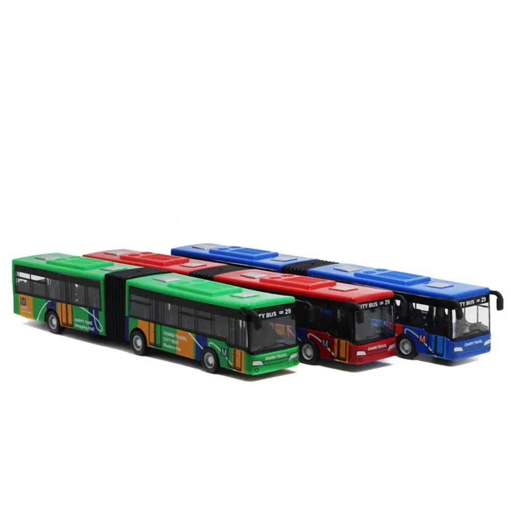 1/64 Diecast Alloy City Bus Pull Back Cars Kids Toy Car Inertia Vehicle Model Toy Educational Toys for Children Gift Boys Toys