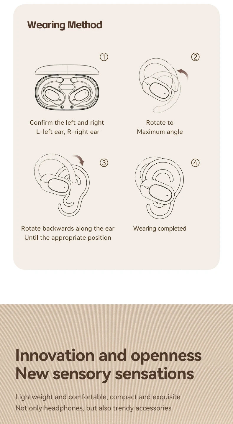 OWS earbuds True wireless headphones Bluetooth 5.49 low latency gaming and sports headphones High-fidelity stereo noise-cancelli