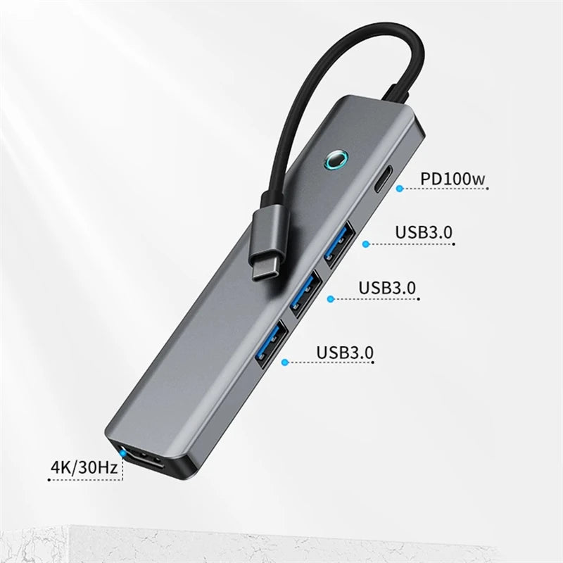 USB C 3.0 HUB Type C to Multi 4K HDMI Monitor Video Converter RJ45 Ethernet VGA PD Power Adapter Docking Station Laptop Splitter