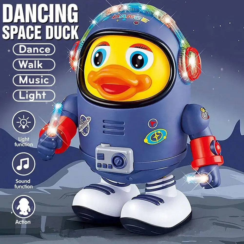 Baby Duck Toy Musical Interactive Toy Electric with Lights and Sounds Dancing Robot Space Elements for Infants Babies Kids Gifts