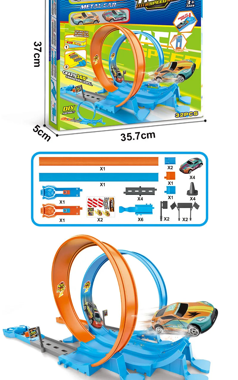 metal racing cars, alloy track catapults, and track carsBoys' and children's toy cars,