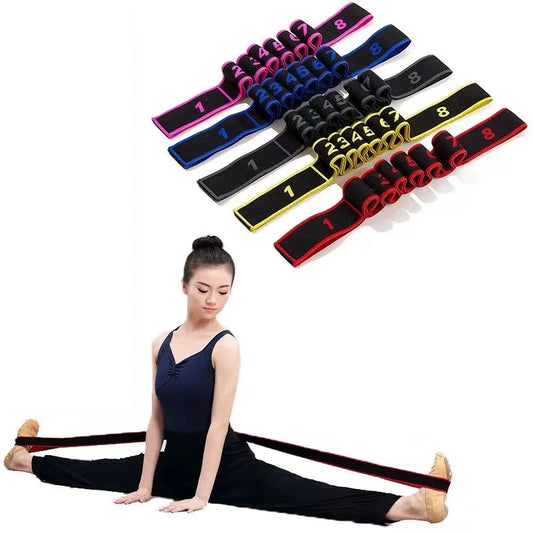 Yoga Pull Strap Belt Girl Elastic Latin Dance Stretching Band Loop Yoga Pilates GYM Fitness Exercise Resistance Band With Number