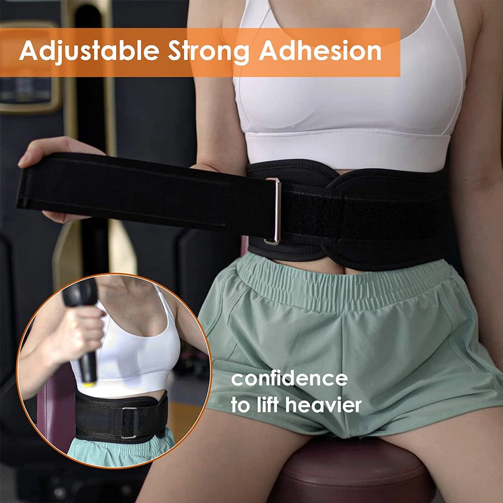 حزام رفع أثقال رياضي قابل للتعديل للخصر والظهر، مناسب لتمارين القرفصاء والدمبل والباربل والرفعة المميتة واللياقة البدنية (أسود وأزرق)