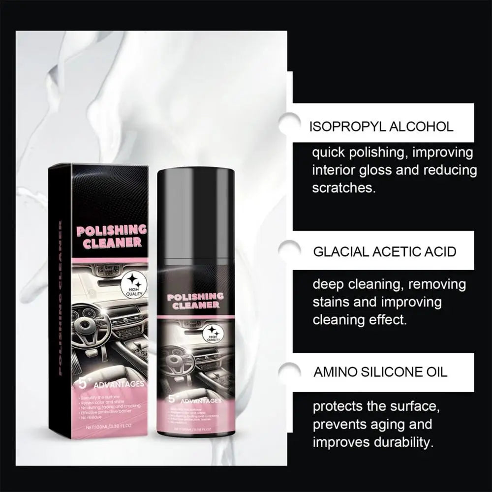 100ml Auto Interior Polish Car Shine Cleaner Interior Detailer Spray Protective Color Fading Repair Car Care Detailing Spray