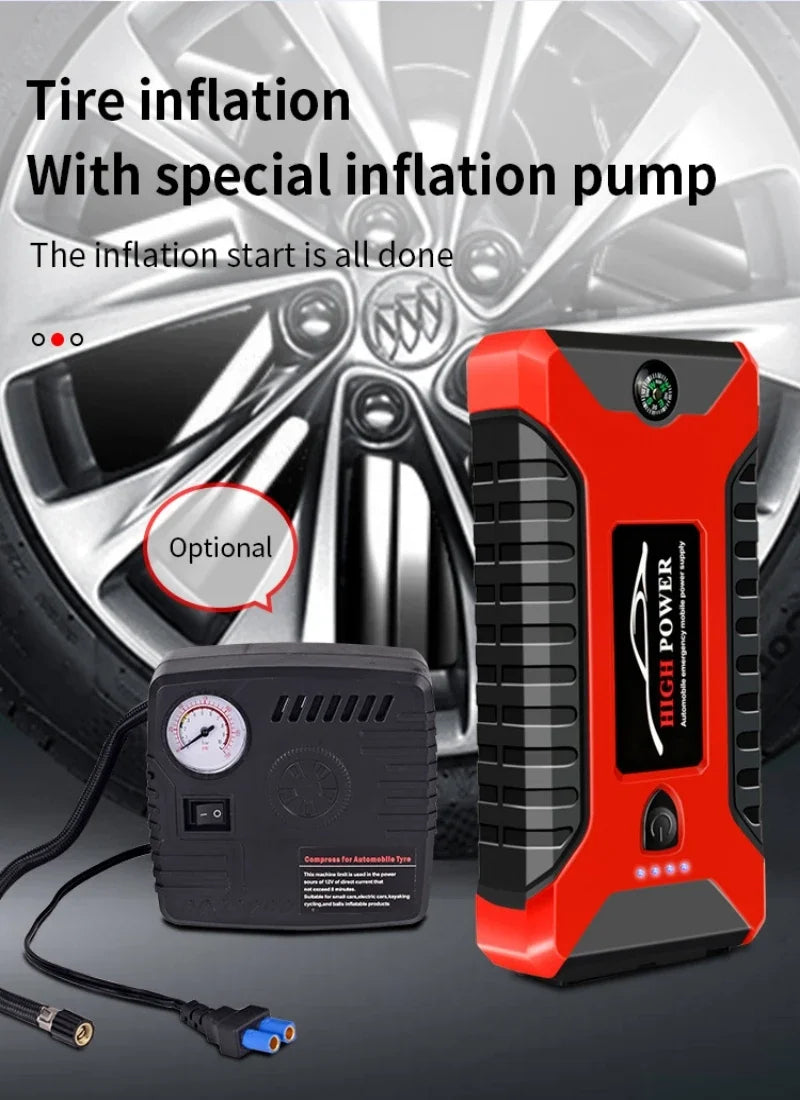 Portable Car Battery Starter Auto Jump Starter 99800mAh Petrol Diesel Car Emergency Booster Start Power Supply 12V For Cars
