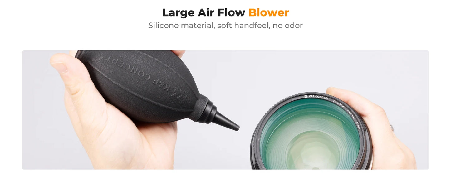 K&F Concept Camera Lens Cleaning Kit with Camera Blower Glasses Wipes Cloth Cleaning Liquid Cleaning Pen for Camera Lens Phone