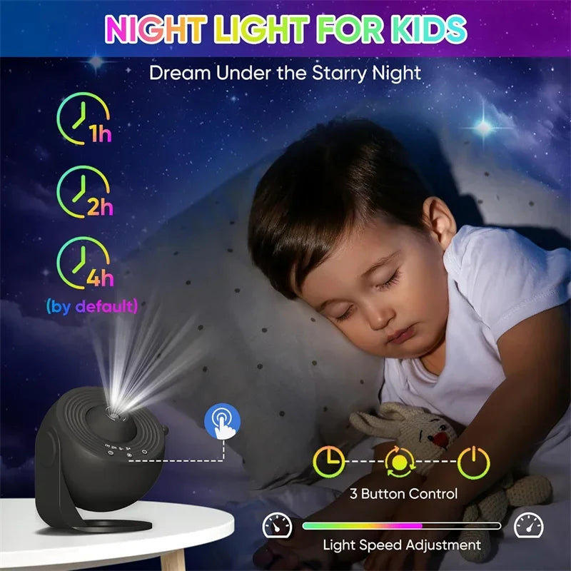 LED Space Galaxy Galaxy Projector, 13 in 1 Star Projector Galaxy Light, Ceiling Night Light Milky Way Mood Lighting with Timer
