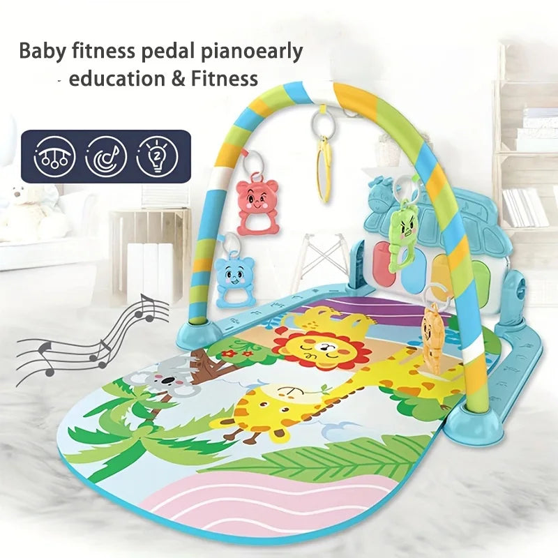 Baby fitness stand toy, newborn baby music, pedal piano, crawling mat, baby toy