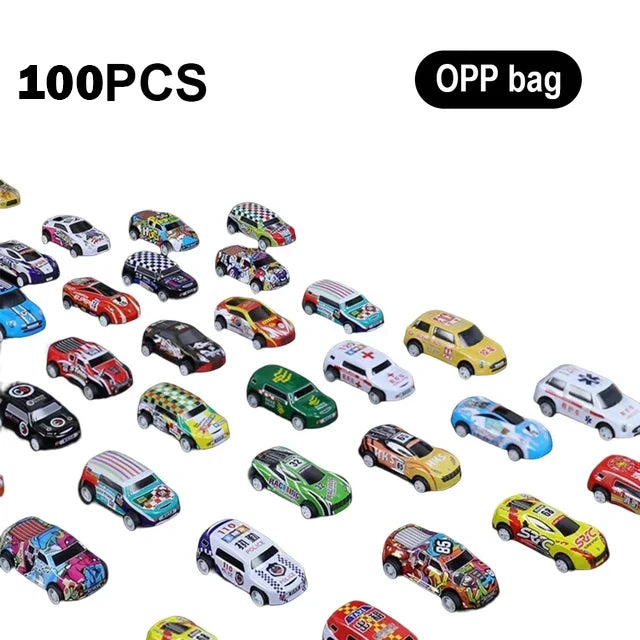 100/50/30/20/10stk Toy Car Alloy Car Children Boy Baby Pull Back Car Gift Educational Set Mini model Cartoon Inertia Racing Car