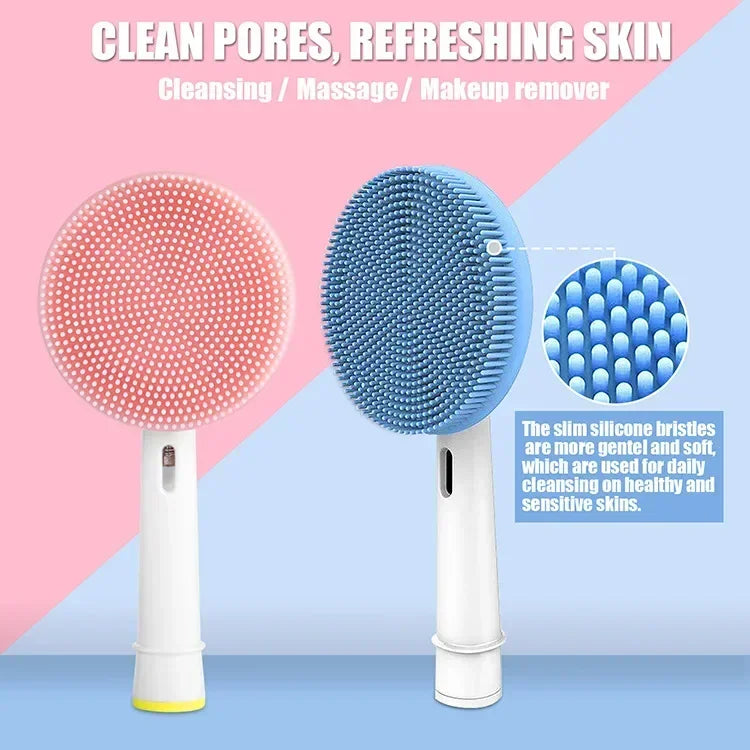 Facial Brush Head For Braun Oral b Vitality Triumph D12 D16 D20 D34 Electric Toothbrush Head Silicone Facial Cleansing Brush