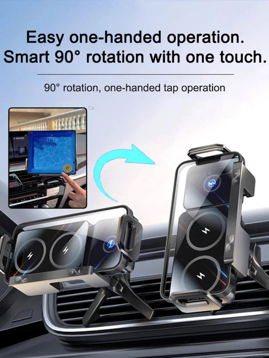 New High Intelligent Mobile Phone/Pad Holder Magnetic Phone Holder for Car Auto Rotating Phone Holder Wireless Car Charger