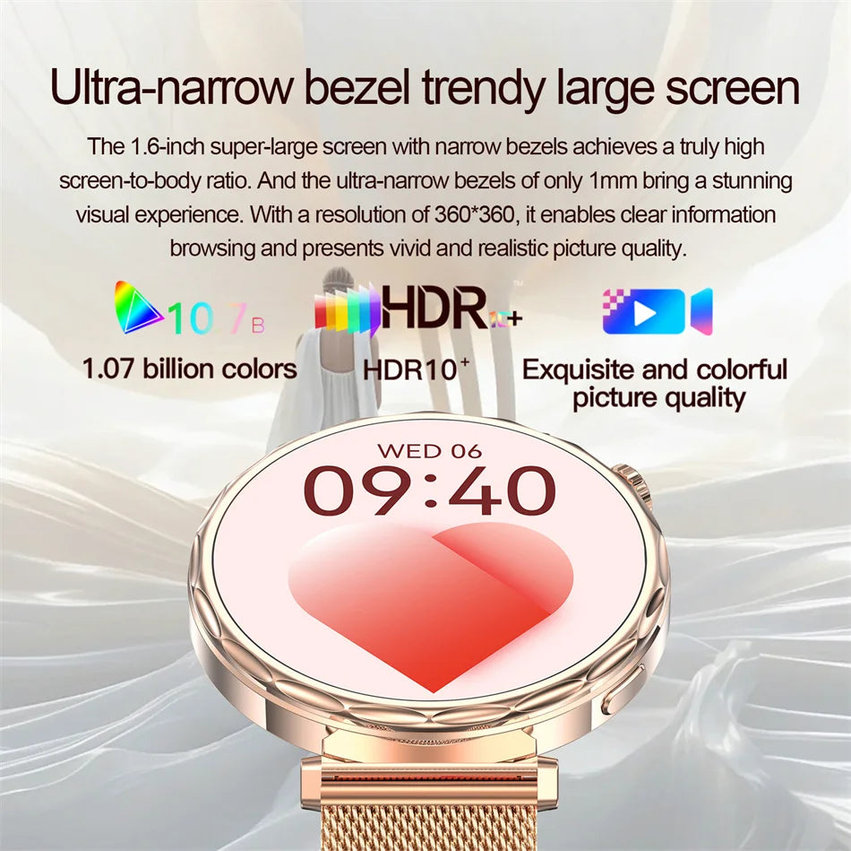2025 New GPS Tracking Smartwatch Women AMOLED HD Screen Heart Rate Bluetooth Call IP68 Waterproof Smart Watch Android IOS
