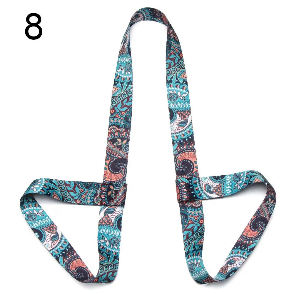 Nylon Colorful Straps Yoga Mat Strap Belt Adjustable Sports Sling Shoulder Carry Strap Belt Exercise Stretch Elastic Yoga Belt