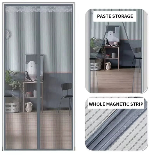 Magic Mesh Magnetic Mosquito Screen Door Net Curtain with Magnets Reinforced Polyester Mesh Dustproof & Insect Proof