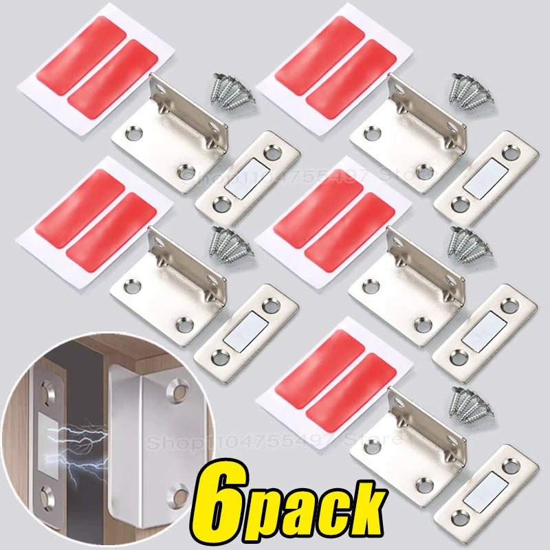 Cabinet Catches Stopper L-type Ultra Thin Door Strong Magnets Invisible No Nail Needed Adhesive Drawer Magnet Lock Closet Closer