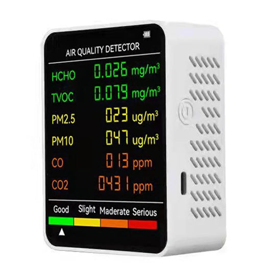 6 в 1 PM2.5 PM10 HCHO TVOC CO CO2 Монитор качества воздуха CO CO2 Формальдегид Тестер качества воздуха для дома и офиса