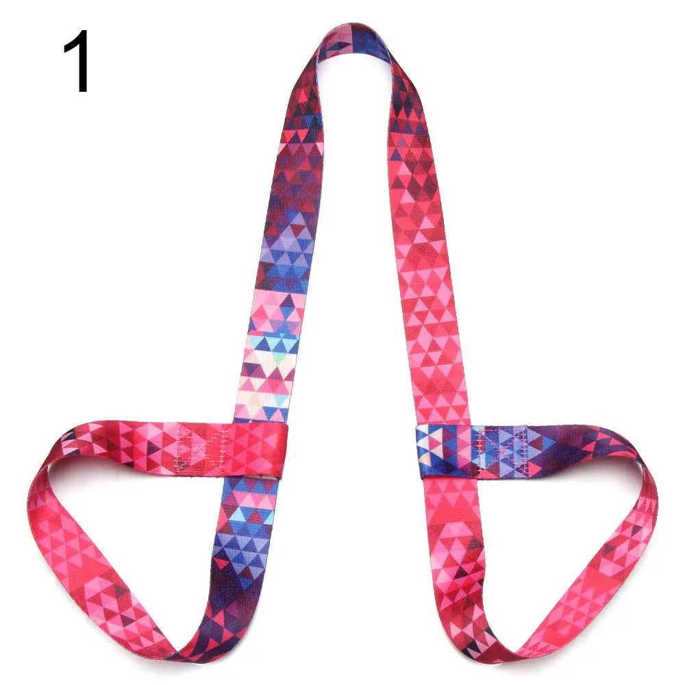 Nylon Colorful Straps Yoga Mat Strap Belt Adjustable Sports Sling Shoulder Carry Strap Belt Exercise Stretch Elastic Yoga Belt