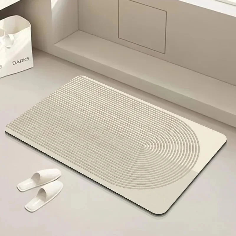 Non-Slip Bath Mat Diatomite Mat with Rubber Padding Soft Super Absorbent Bathroom Rug Foot Mat for Hallway Shower Toilet Mats