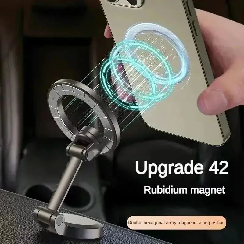 Strong Magnetic Phone Holder – 360° Swivel Adjustable Car Mount with Back Sticker, Universal Magsafe-Compatible for Smartphones
