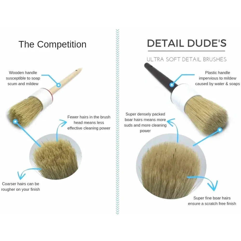 5pcs Car Interior Soft Bristled Brush for Car Cleaning Gap Dust Removal Tool for Instrument Pnel Cleani