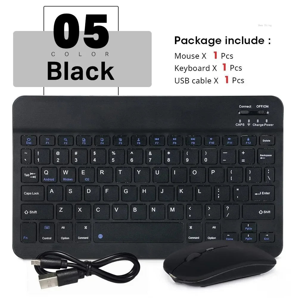 Mini Wireless Bluetooth Mouse 10inch BT Spanish Keyboard For iPad 8 10th 9th generation Phone Tablet Portable For Huawei Android